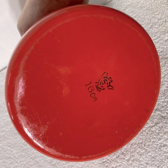 Vintage Red Enamel Kettle Teapot With Handle - Picture 9 of 14